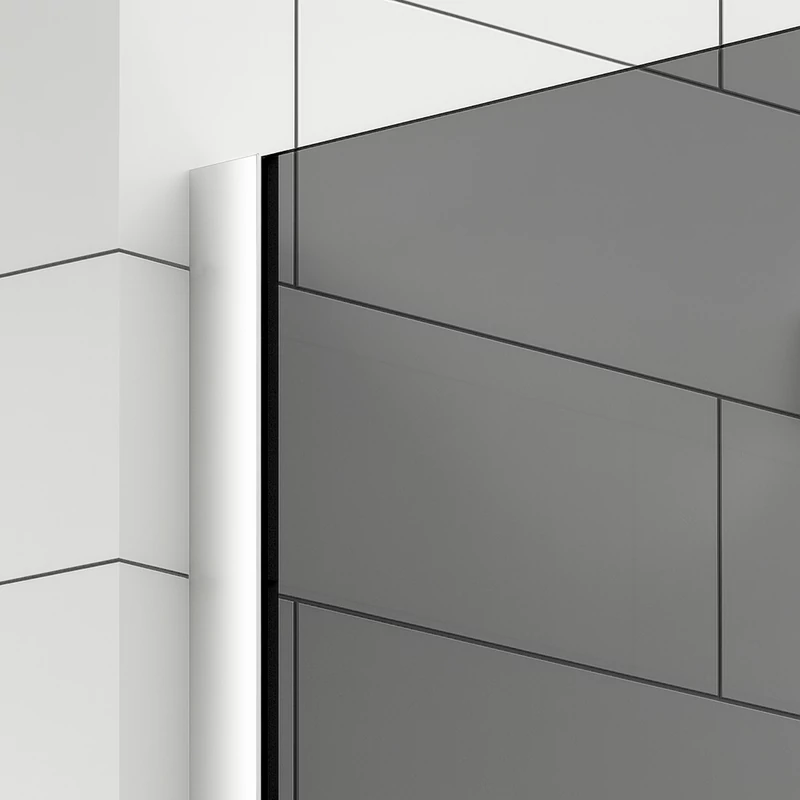 Walk-in Chrome Perete de duș, cu sticlă fumurie 80, 200cm, 8mm
