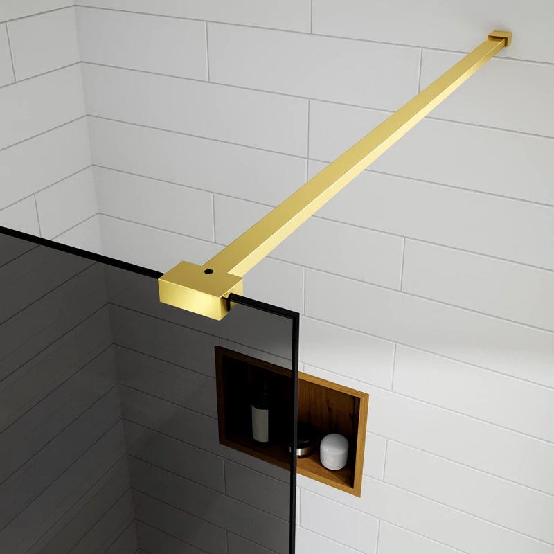 Walk-in || Gold Perete de duș, cu sticlă fumurie 80, 200cm, 8mm