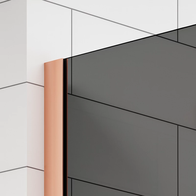 Walk-in Rose Gold Perete de duș, cu sticlă fumurie 80, 200cm, 8mm