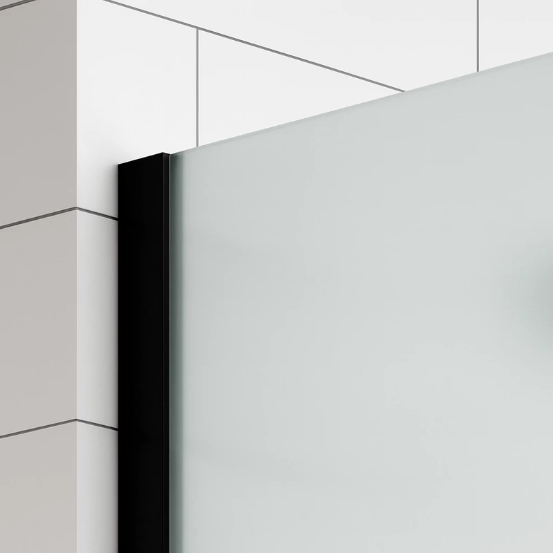 Walk-in Black Perete de duș, gravat cu acid, cu sticlă mată 50, 200cm, 8mm