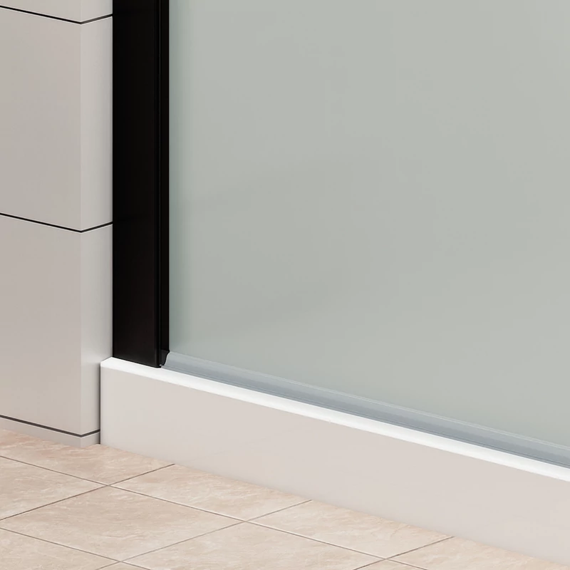 Walk-in Black Perete de duș, gravat cu acid, cu sticlă mată 50, 200cm, 8mm