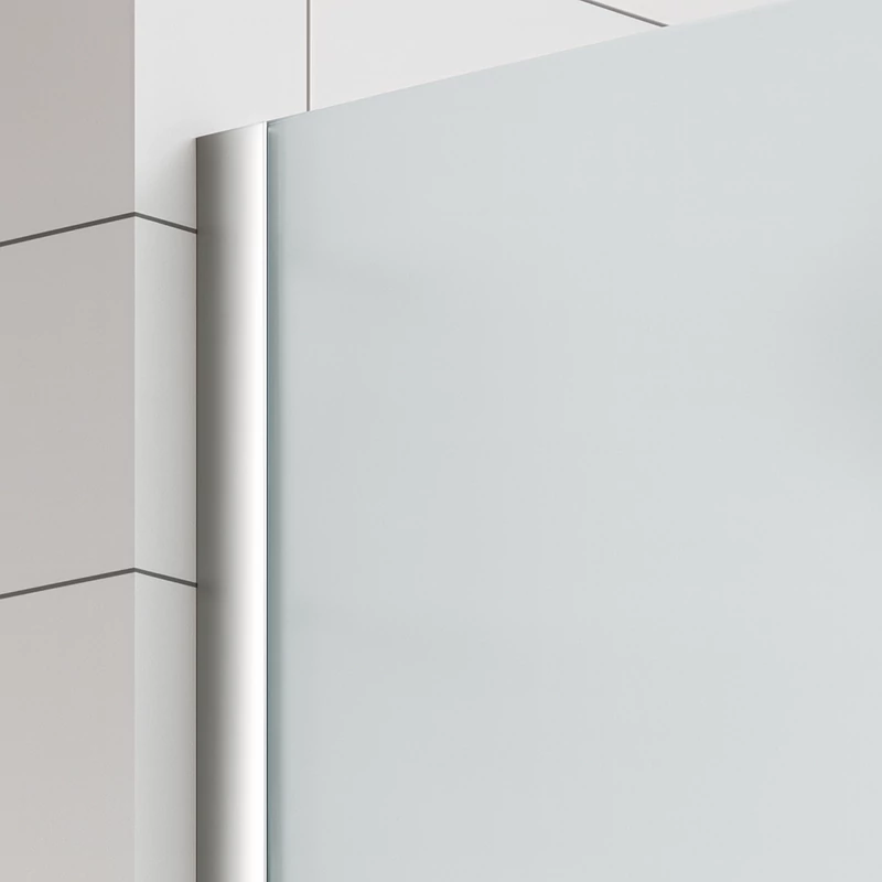 Walk-in || Chrome Perete de duș, gravat cu acid, cu sticlă mată 130, 200cm, 8mm