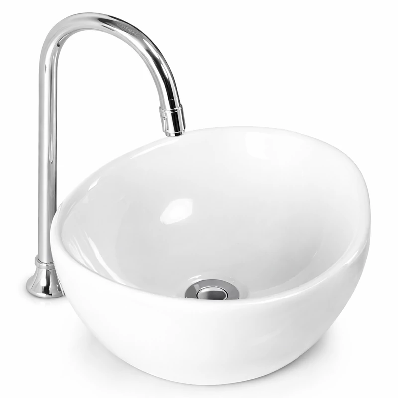 ASTI || Lavoar adânc montat pe blat, ceramică, alb, rotund