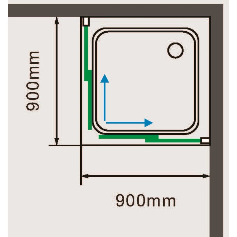 Motril Cabină de duș 90x90, 190cm, 6mm, NANO