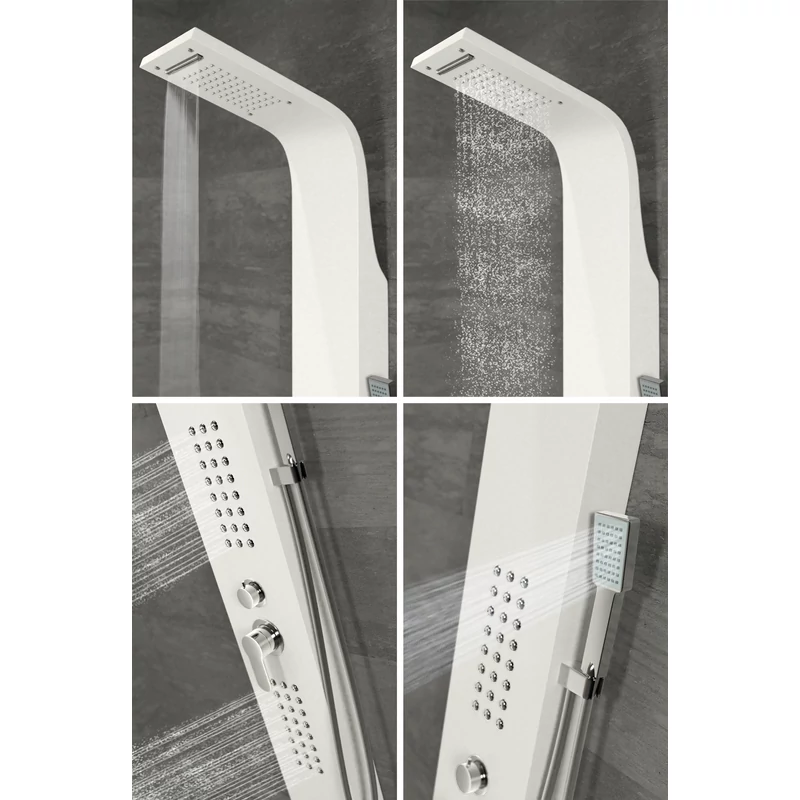 Alegre || WHITE Panel duș, oțel inoxidabil