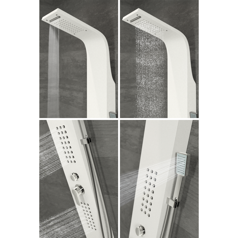 Alegre WHITE Panel duș, oțel inoxidabil