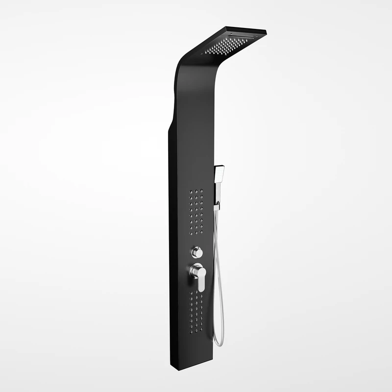 Alegre BLACK Panel de duș, oțel inoxidabil