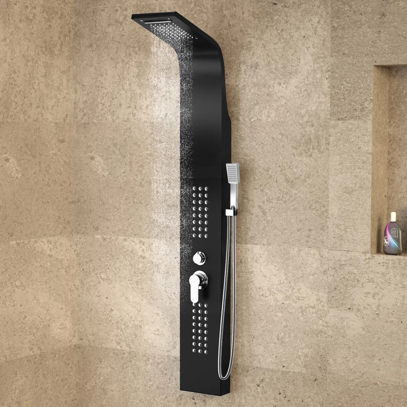 Alegre || BLACK Panel duș, oțel inoxidabil