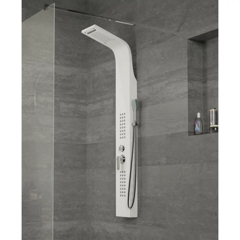 Alegre || WHITE Panel duș, oțel inoxidabil
