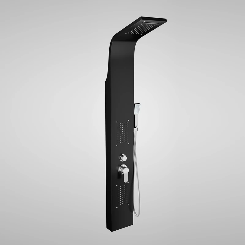 Bologna BLACK Panel de duș, oțel inoxidabil