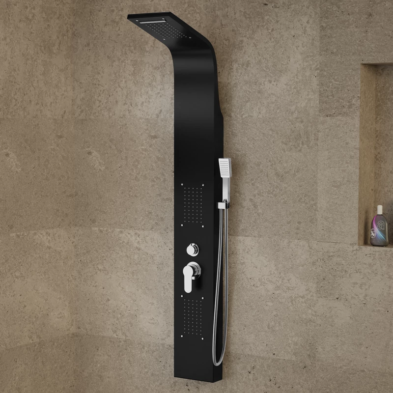 Bologna BLACK Panel duș, oțel inoxidabil