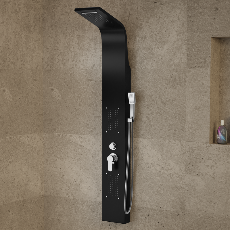 Bologna BLACK Panel duș, oțel inoxidabil