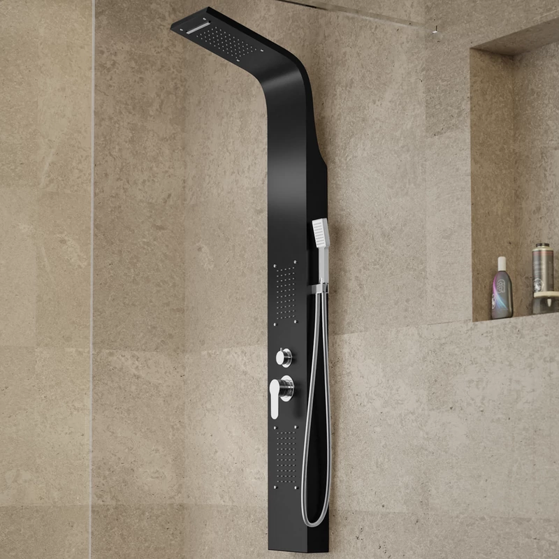 Bologna BLACK Panel duș, oțel inoxidabil