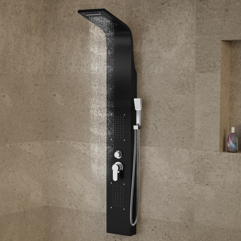 Bologna BLACK Panel duș, oțel inoxidabil