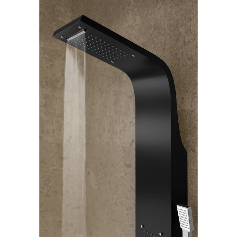Bologna || BLACK Panel duș, oțel inoxidabil