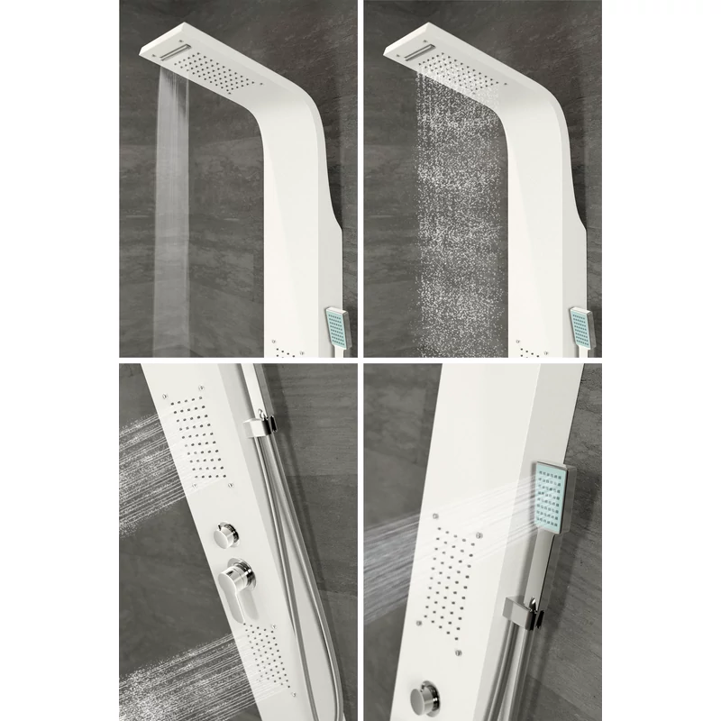 Bologna || WHITE Panel duș, oțel inoxidabil