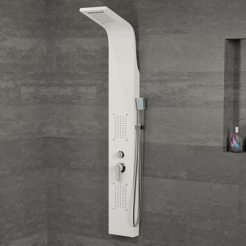 Bologna || WHITE Panel duș, oțel inoxidabil