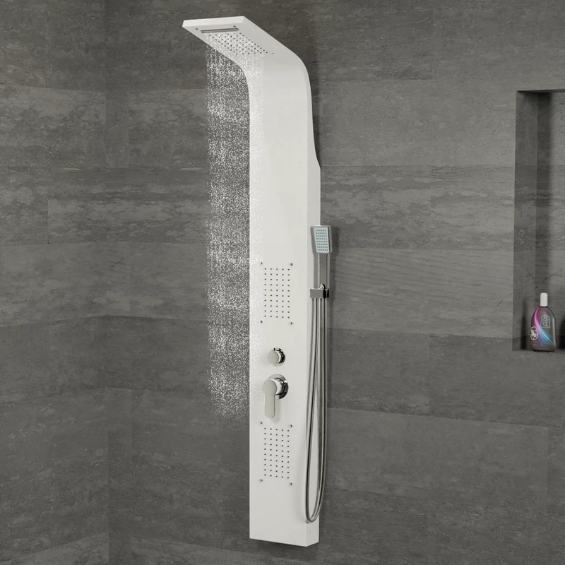 Bologna || WHITE Panel duș, oțel inoxidabil