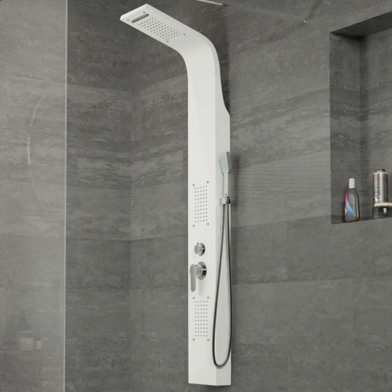 Bologna WHITE Panel de duș, oțel inoxidabil