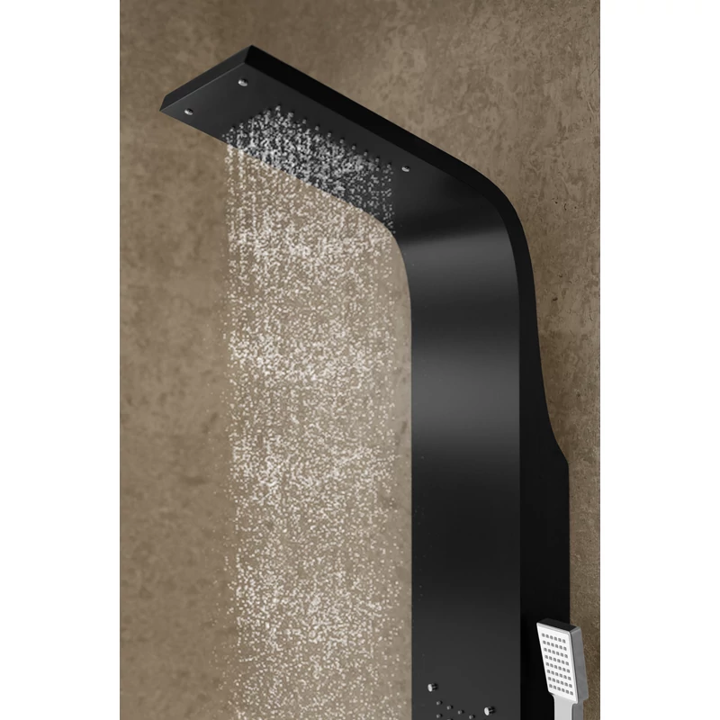 Merin || BLACK Panel duș, oțel inoxidabil