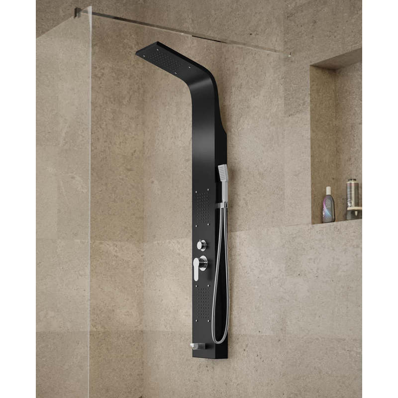 Merin || BLACK Panel duș, oțel inoxidabil