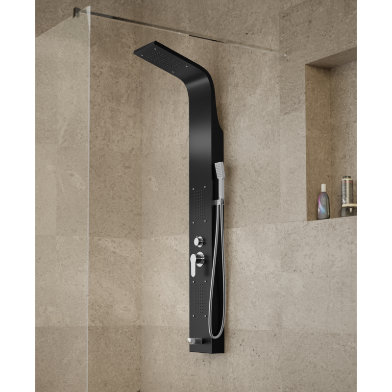 Merin BLACK Panel duș, oțel inoxidabil