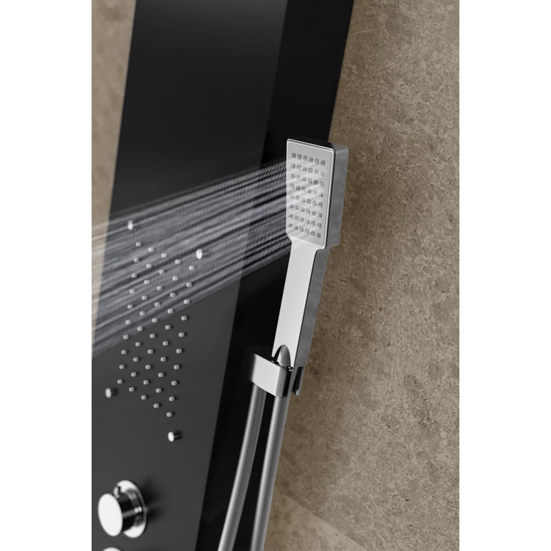 Merin || BLACK Panel duș, oțel inoxidabil