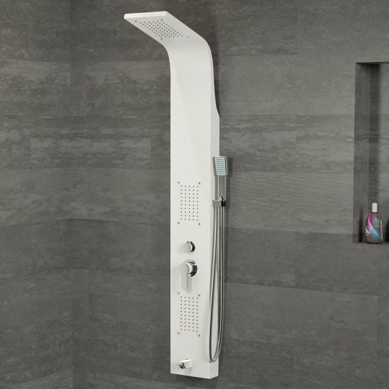 Merin || WHITE Panel duș, oțel inoxidabil
