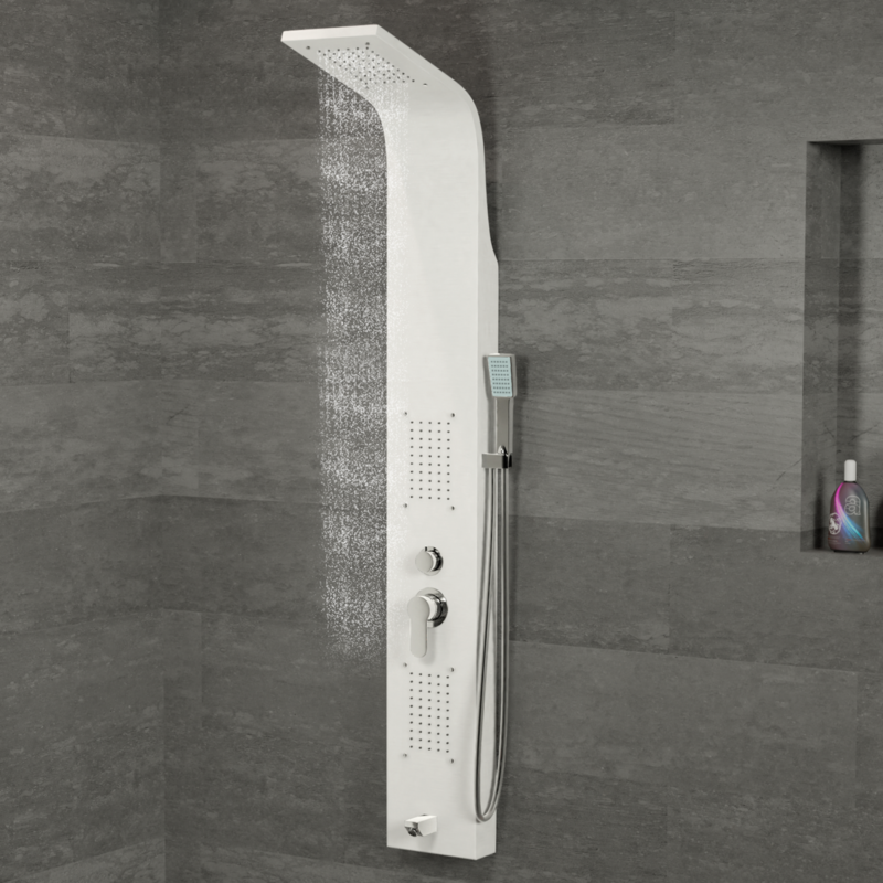 Merin WHITE Panel duș, oțel inoxidabil