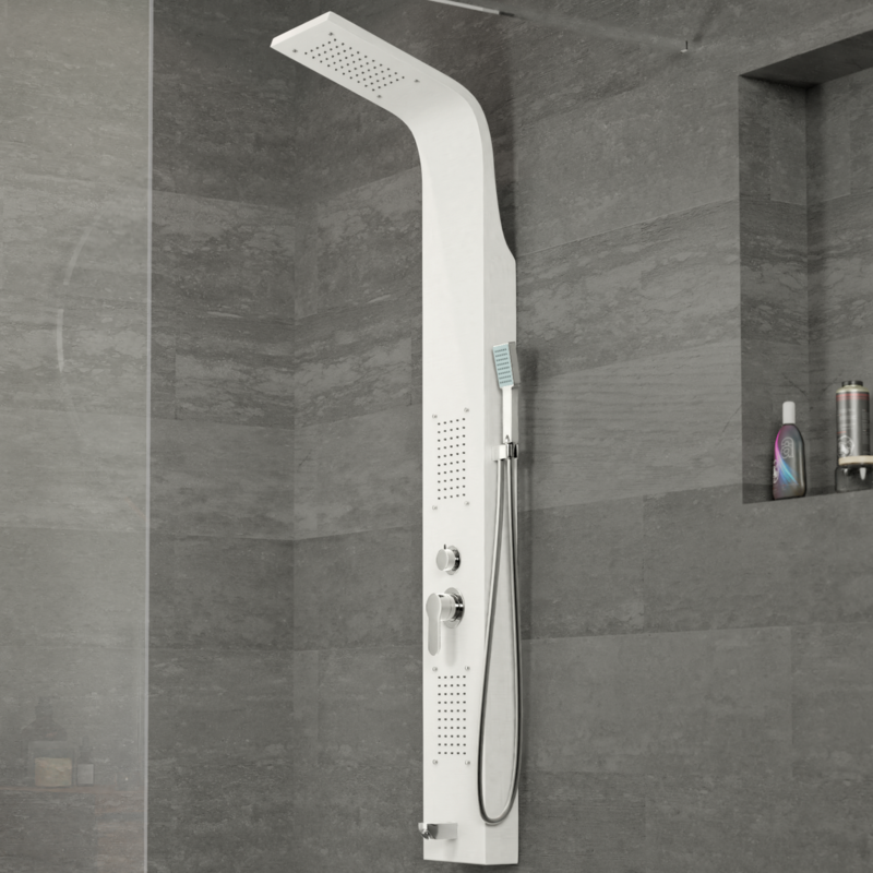 Merin WHITE Panel de duș, oțel inoxidabil