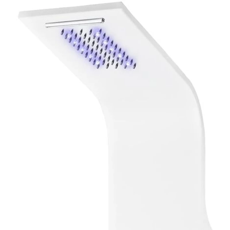 Verona White Panel duș, oțel inoxidabil, cu termostat, iluminat cu LED