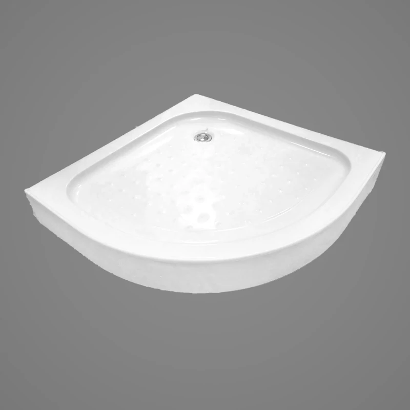 EVA 80x80x14 cm Cădiță de duș semirotundă acril, cu sifon inclus 