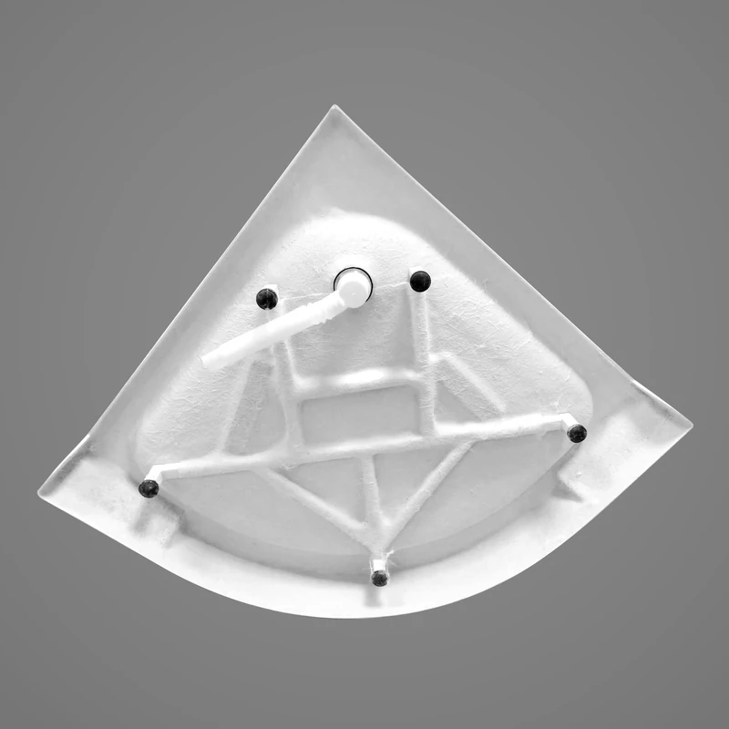 EVA 80x80x14 cm Cădiță de duș semirotundă acril, cu sifon inclus 