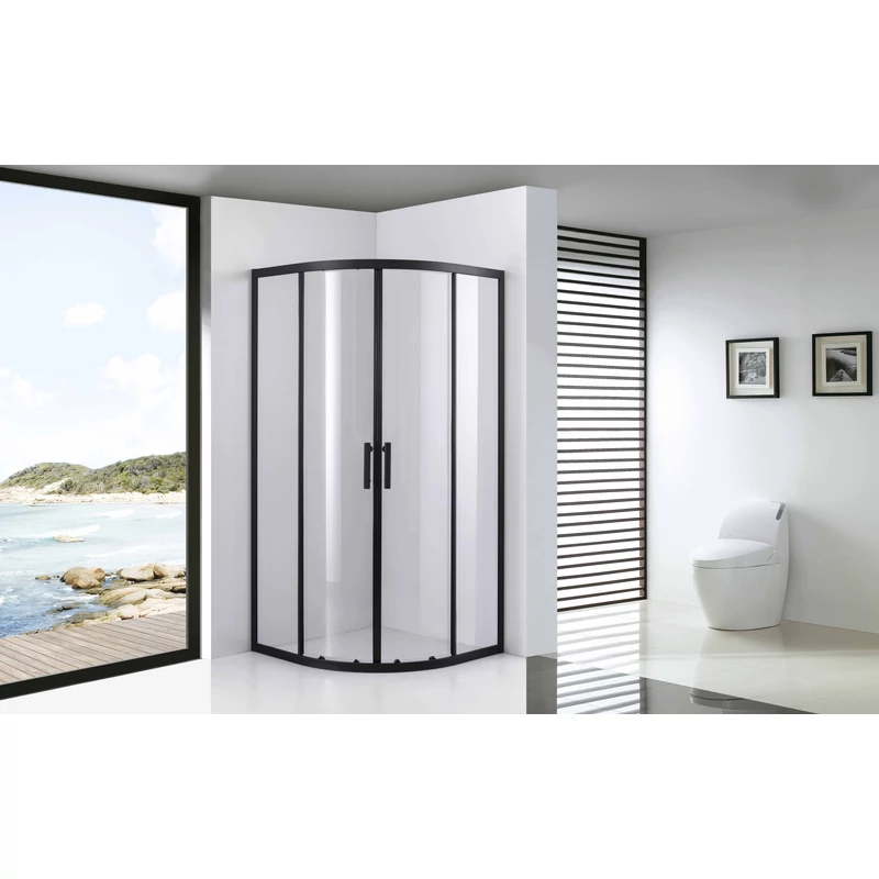Avignon 6mm Black curbată Cabină de duș 70*70 190cm